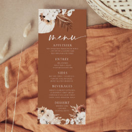 Terracota Boho Menu de Grama das Pampas