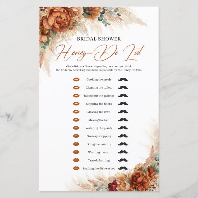 Terracota e verde vegetação pampas enferrujado Lis (Frente)