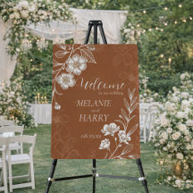 Terracota floral elegante Bem-vindo ao casamento s