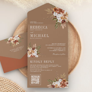 Terracota Floral Silvestre Bege Casamento