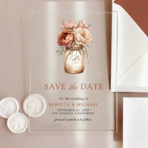 Terracota Jarra Mason Floral Casamento Salve a Dat