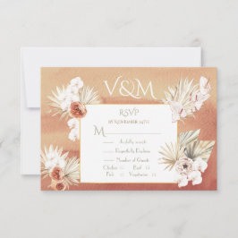Terracota & Khaki Folhas de Palmeira Tropical RSVP