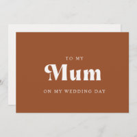 Terracota Retro Para a minha mãe no dia do meu cas