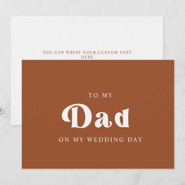 Terracota Retro Para o meu pai no dia do meu casam (Frente/Verso)