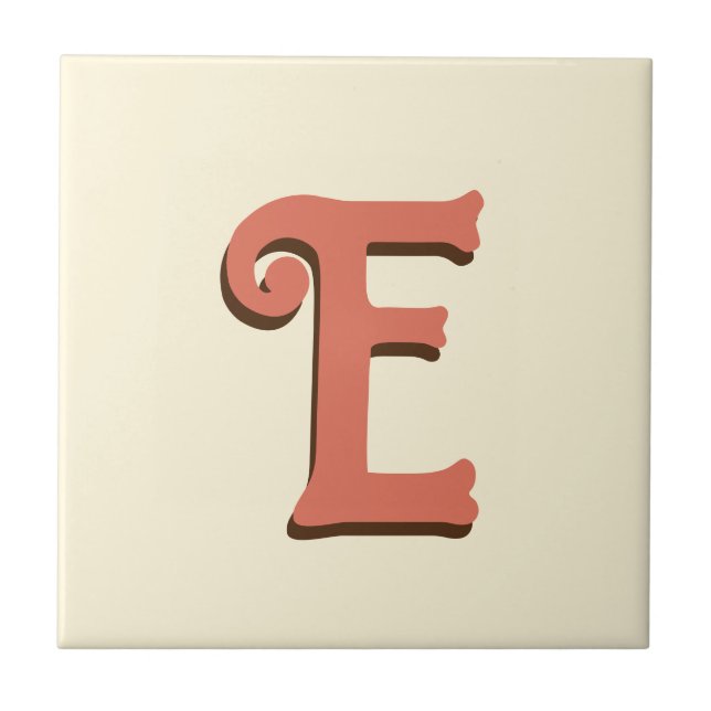 Terracotta 3D Letra Inicial Moderna | Ivory Cream (Frente)