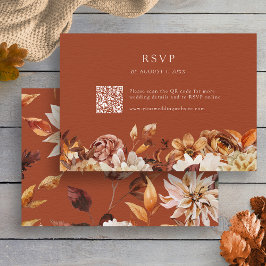 Terracotta Autumn QR Code RSVP Card
