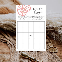 Terracotta Beach Coastal Baby Bingo Game Card