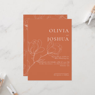Terracotta Boho - Convite para Casamento Floral