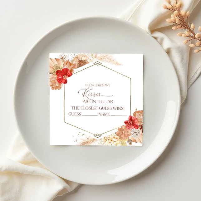 Terracotta Boho Floral Adivinha Quantos Cartões De (Criador carregado)