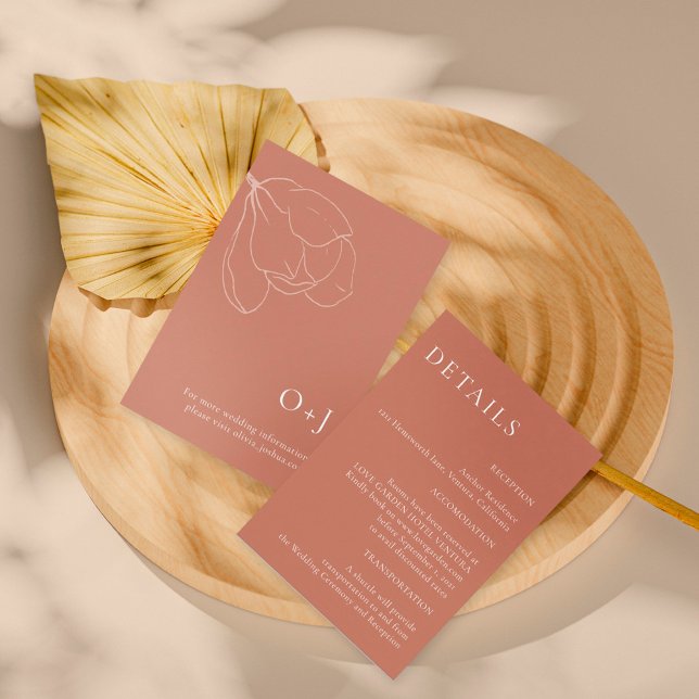 Terracotta Boho floral Cartão de Inserção (Criador carregado)