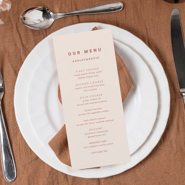 Terracotta Boho Janta Menu Our Menu (Criador carregado)