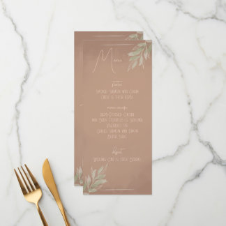 Terracotta Boho Minimalist Wedding Menu (style 2)