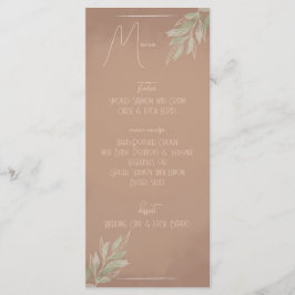 Terracotta Boho Minimalist Wedding Menu (style 2)