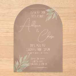 Terracotta Boho Wedding Invitation with Minimalist