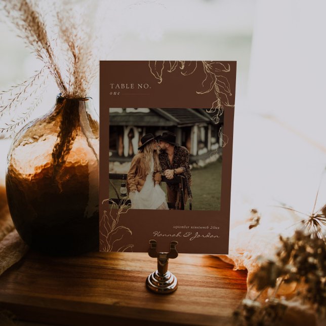 Terracotta Botânica Mínima | Cartão de Número de T (Criador carregado)