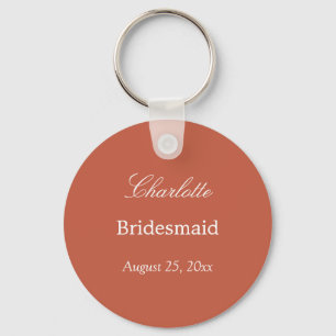 Terracotta Bridesmaid Obrigado Chaveiro