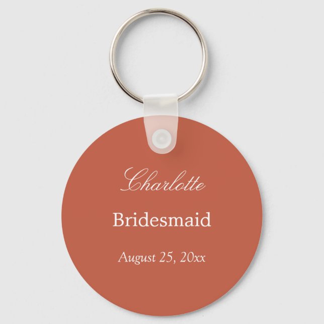 Terracotta Bridesmaid Obrigado Chaveiro (Frente)
