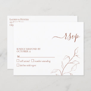 Terracotta Burnt Orange Botanic No Menu RSVP