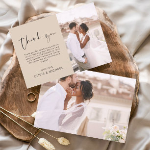 Terracotta Casamento Minimalista Obrigado Cartões