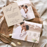 Terracotta Casamento Minimalista Obrigado Cartões<br><div class="desc">Casamento de Orçamento Obrigado Cartões que têm uma foto na frente e atrás. Os cartões de agradecimento contêm uma tipografia cursiva moderna,  escrita com letra de mão,  que é elegante,  simples e moderna para usar após a celebração do dia do casamento.</div>
