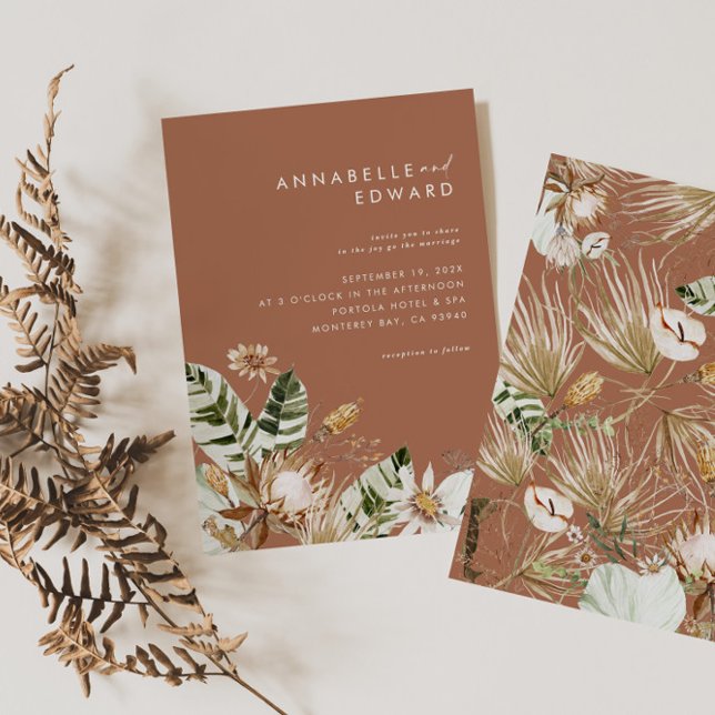 Terracotta chic bohemian botânico moderno elegante (Criador carregado)