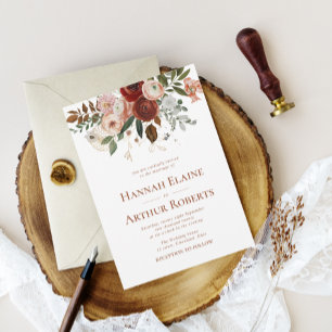 terracotta e convite para casamento verde