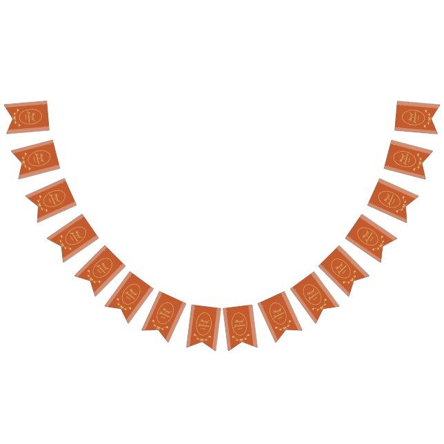 Terracotta e Dourada bandeira de Bunting (Todos)