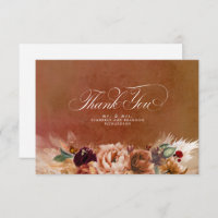 Terracotta Floral Boho Pequeno Agradecimento de Ca