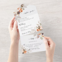 Terracotta Floral Burnt Orange Boho Casamento outo