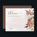 Terracotta Flowers Cartão de Aviso de Casamento ou<br><div class="desc">Crie uma manutenção duradoura com estes bonitos cartões de conselho de casamento de temas florais. Deixem os vossos convidados partilharem a sua sensatez sabedoria e os vossos votos de um casamento feliz. Estas cartas encantadoras são perfeitas para qualquer casal planejando um casamento outono boêmico. Eles são um alternativo adorável para...</div>