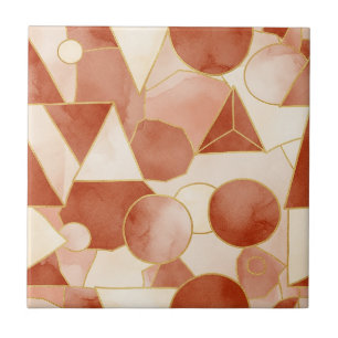 Terracotta Geométrico - Mosaico de Arte de Linha D