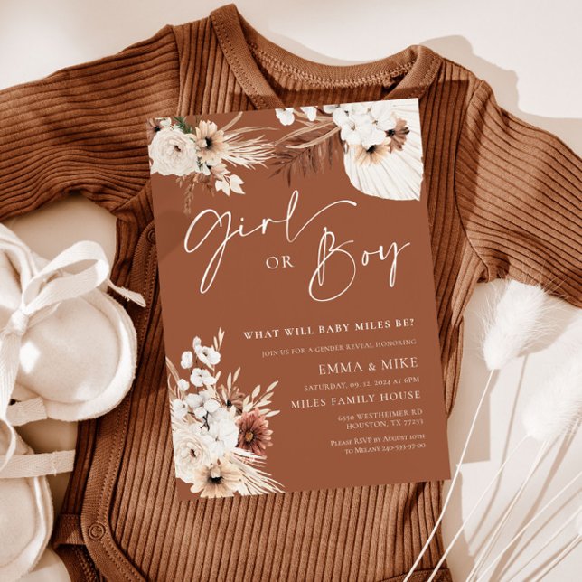 Terracotta Girl or Boy Revise Convite (Criador carregado)