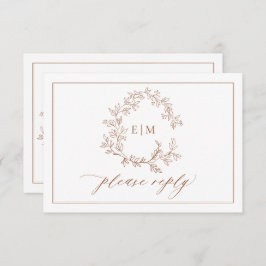 Terracotta Leafy Crest Monogramas RSVP