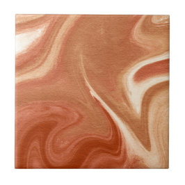 Terracotta Marble Abstract Fluid Pattern