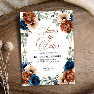 Terracotta Marinho Blue Greenery Salvar a data