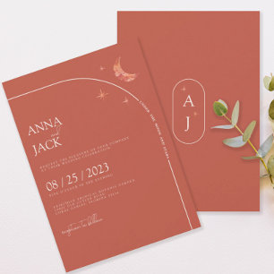 Terracotta Moon & Stars Convite para Casamento