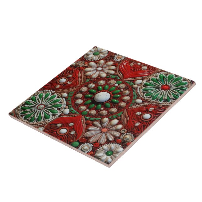 Terracotta n.o 3 de pintura manual em estrela de N (Lateral)