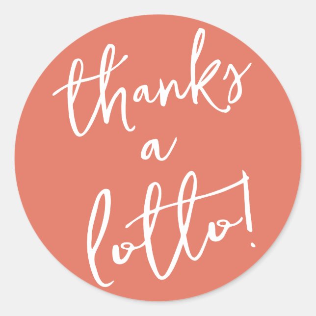 Terracotta Obrigado um adesivo Lotto (Frente)