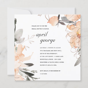 TERRACOTTA ORANGE FLORAL CHÁ DE PANELA CONVITE