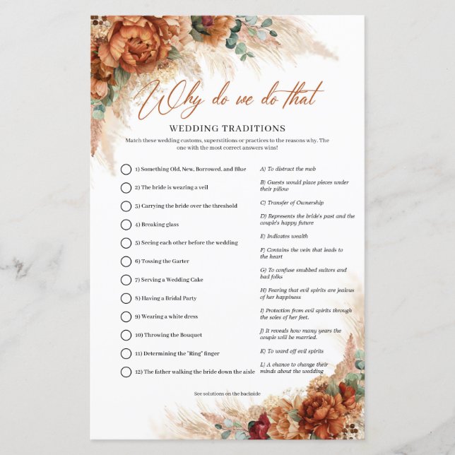 Terracotta Pampas florais de cobre Porque fazemos  (Frente)