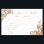 Terracotta Pampas Grass Bride e cartão de aconselh<br><div class="desc">Projetado para coordenar com nossa Coleção de Grass Boho Terracotta Pampas,  este cartão de conselho moderno apresenta grama de pampas em matizes de terracota. Para personalização mais avançada deste design,  por exemplo,  alteração do layout,  fonte ou tamanho do texto,  clique em "PERSONALIZAR</div>