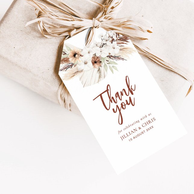 terracotta pampas herbáceas etiquetas de presentes (Criador carregado)