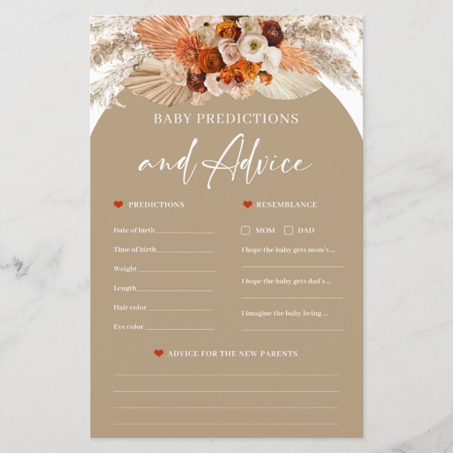 Terracotta pampas predições de erva e conselhos (Frente)