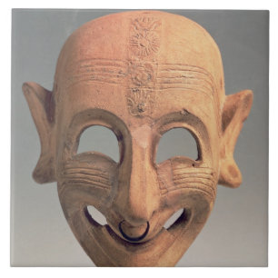 Terracotta que sorri a máscara de San Sperate,