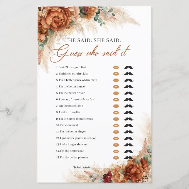 Terracotta queimou pampas laranja Ele disse que el (Frente)