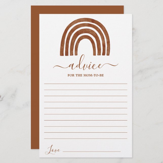 Terracotta Rainbow Advice para a Mãe Ficar (Frente/Verso)