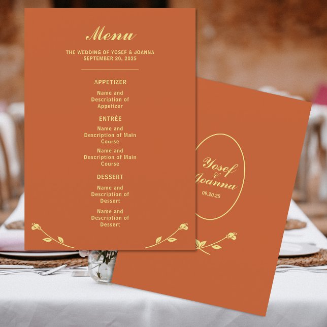 Terracotta Rosa Wedding Menu (Criador carregado)
