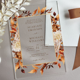 Terracotta Rust Flores Boho Fall Foliage Casamento