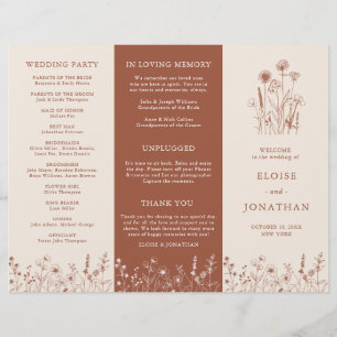 Terracotta Rustic Fall Wildflower Wedment Program