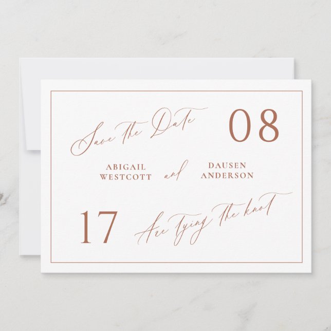 Terracotta Salve o Anúncio de Casamento de Data (Frente)